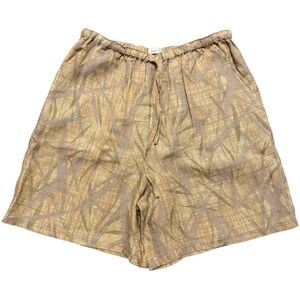 Portraits by Northern Isles Womens Tan Brown 100% Linen Drawstring Shorts Large